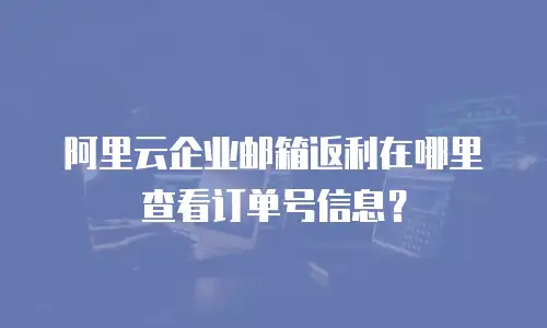 阿里云企业邮箱返利在哪里查看订单号信息？