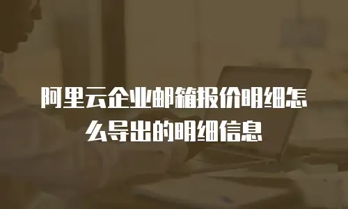 阿里云企业邮箱报价明细怎么导出的明细信息