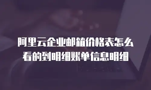 阿里云企业邮箱价格表怎么看的到明细账单信息明细