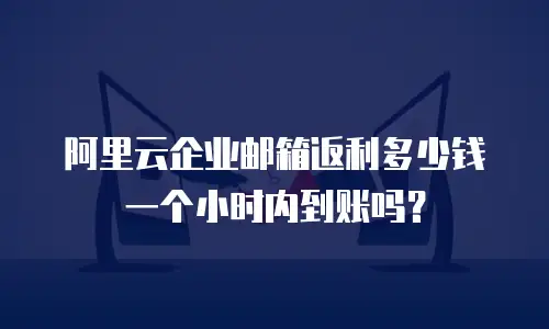 阿里云企业邮箱返利多少钱一个小时内到账吗？