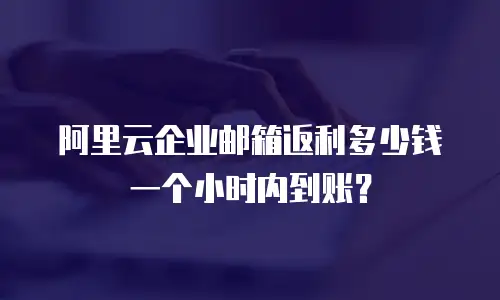 阿里云企业邮箱返利多少钱一个小时内到账？