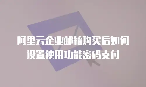 阿里云企业邮箱购买后如何设置使用功能密码支付