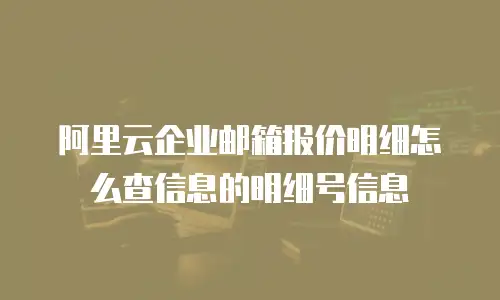 阿里云企业邮箱报价明细怎么查信息的明细号信息