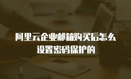 阿里云企业邮箱购买后怎么设置密码保护的