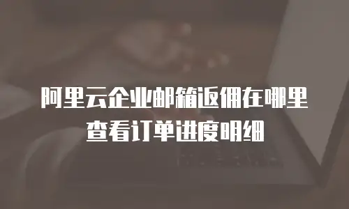 阿里云企业邮箱返佣在哪里查看订单进度明细