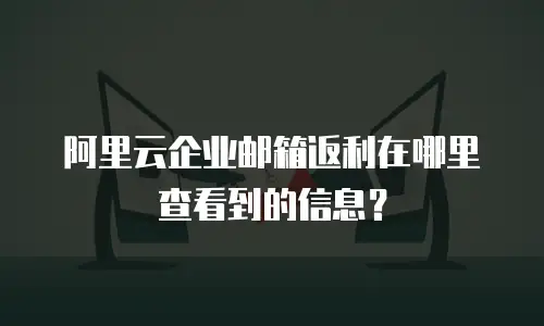 阿里云企业邮箱返利在哪里查看到的信息？