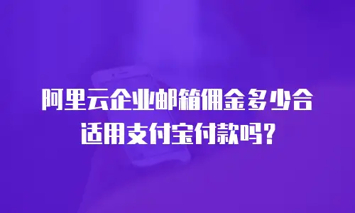 阿里云企业邮箱佣金多少合适用支付宝付款吗？
