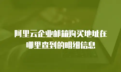 阿里云企业邮箱购买地址在哪里查到的明细信息