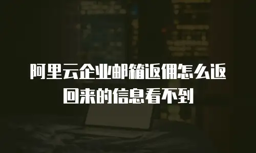 阿里云企业邮箱返佣怎么返回来的信息看不到
