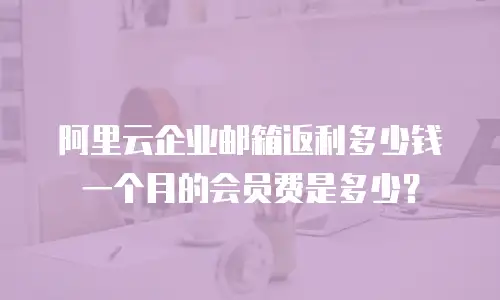 阿里云企业邮箱返利多少钱一个月的会员费是多少？