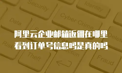 阿里云企业邮箱返佣在哪里看到订单号信息吗是真的吗