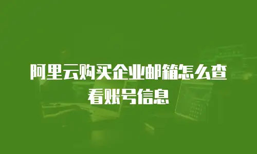 阿里云购买企业邮箱怎么查看账号信息