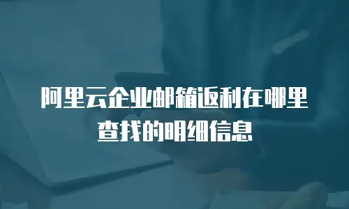 阿里云企业邮箱返利在哪里查找的明细信息