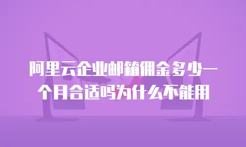 阿里云企业邮箱佣金多少一个月合适吗为什么不能用