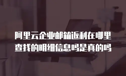阿里云企业邮箱返利在哪里查找的明细信息吗是真的吗