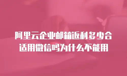 阿里云企业邮箱返利多少合适用微信吗为什么不能用