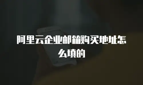 阿里云企业邮箱购买地址怎么填的