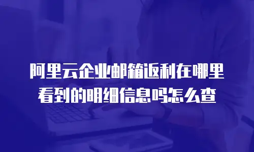 阿里云企业邮箱返利在哪里看到的明细信息吗怎么查