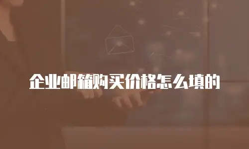 企业邮箱购买价格怎么填的