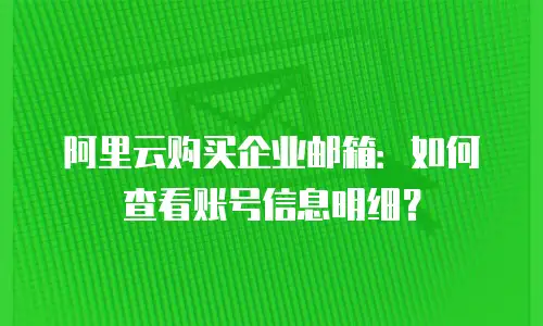 阿里云购买企业邮箱:如何查看账号信息明细?