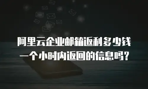 阿里云企业邮箱返利多少钱一个小时内返回的信息吗？
