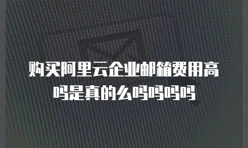 购买阿里云企业邮箱费用高吗是真的么吗吗吗吗