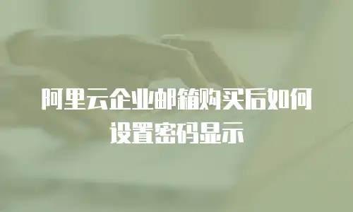 阿里云企业邮箱购买后如何设置密码显示