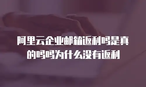 阿里云企业邮箱返利吗是真的吗吗为什么没有返利