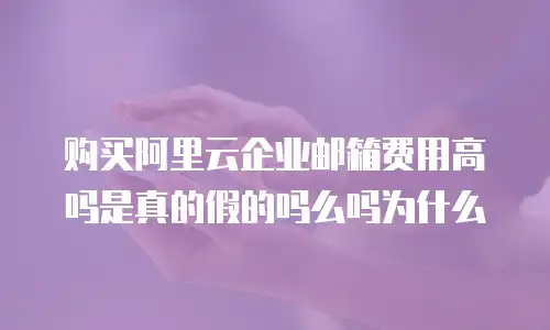 购买阿里云企业邮箱费用高吗是真的假的吗么吗为什么
