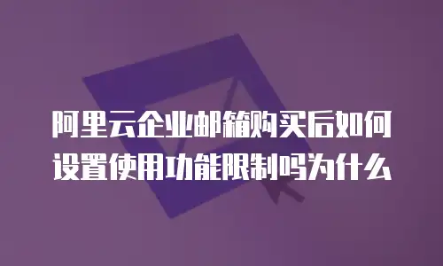 阿里云企业邮箱购买后如何设置使用功能限制吗为什么