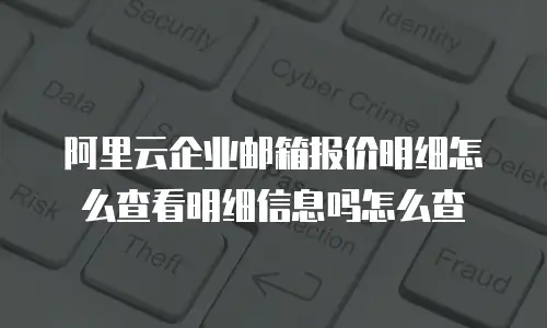 阿里云企业邮箱报价明细怎么查看明细信息吗怎么查