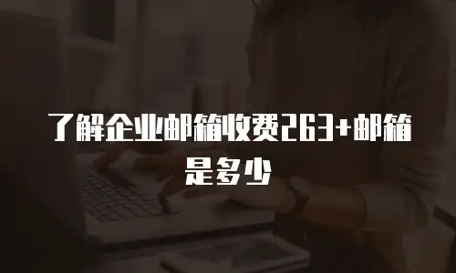 了解企业邮箱收费263+邮箱是多少