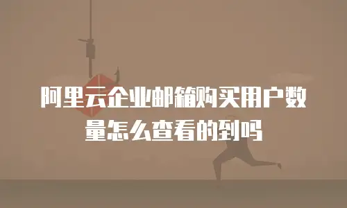 阿里云企业邮箱购买用户数量怎么查看的到吗