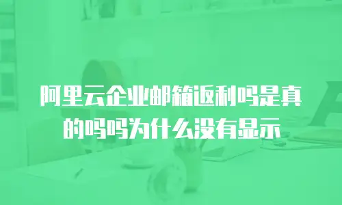 阿里云企业邮箱返利吗是真的吗吗为什么没有显示