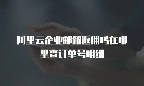 阿里云企业邮箱返佣吗在哪里查订单号明细