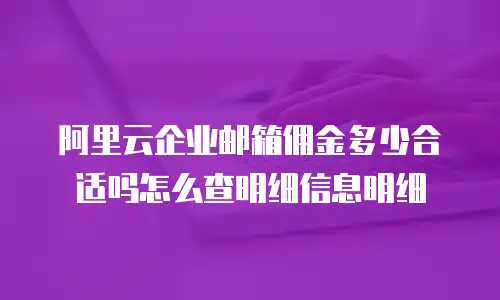 阿里云企业邮箱佣金多少合适吗怎么查明细信息明细