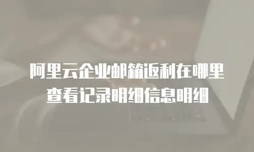 阿里云企业邮箱返利在哪里查看记录明细信息明细
