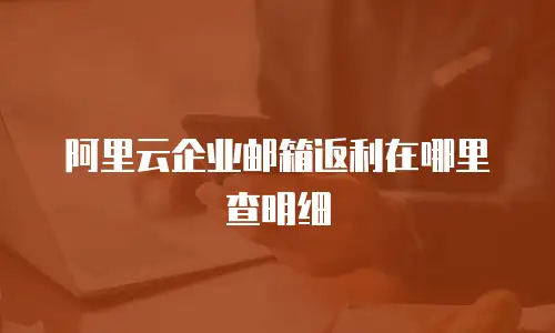 阿里云企业邮箱返利在哪里查明细