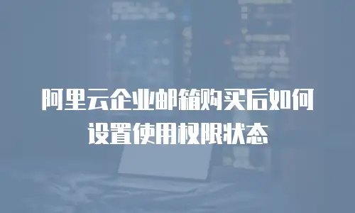 阿里云企业邮箱购买后如何设置使用权限状态