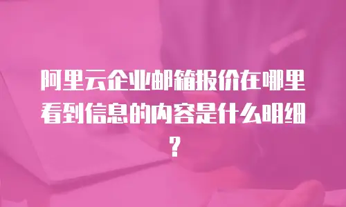 阿里云企业邮箱报价在哪里看到信息的内容是什么明细？