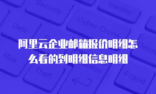 阿里云企业邮箱报价明细怎么看的到明细信息明细