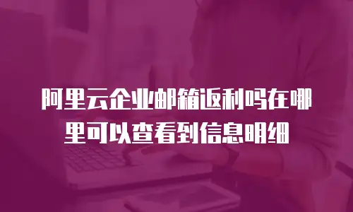 阿里云企业邮箱返利吗在哪里可以查看到信息明细
