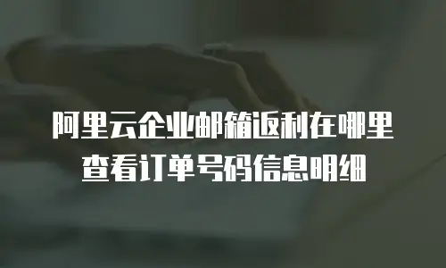 阿里云企业邮箱返利在哪里查看订单号码信息明细