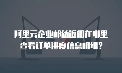 阿里云企业邮箱返佣在哪里查看订单进度信息明细？