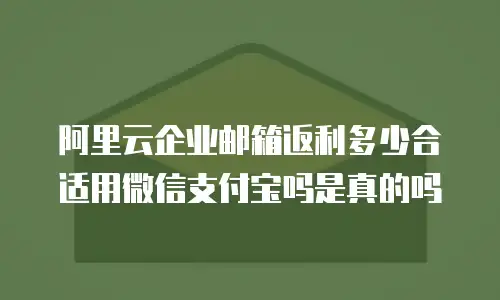 阿里云企业邮箱返利多少合适用微信支付宝吗是真的吗