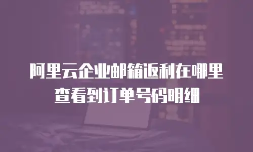 阿里云企业邮箱返利在哪里查看到订单号码明细
