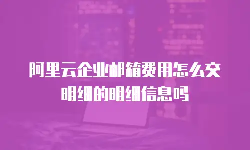 阿里云企业邮箱费用怎么交明细的明细信息吗
