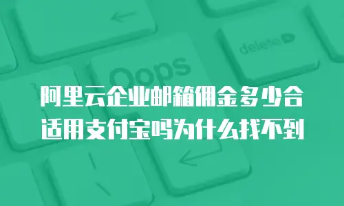 阿里云企业邮箱佣金多少合适用支付宝吗为什么找不到