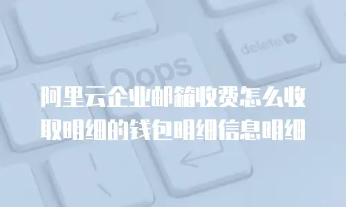 阿里云企业邮箱收费怎么收取明细的钱包明细信息明细