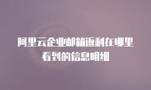 阿里云企业邮箱返利在哪里看到的信息明细